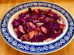 Sauteed cabbage with apples and onions