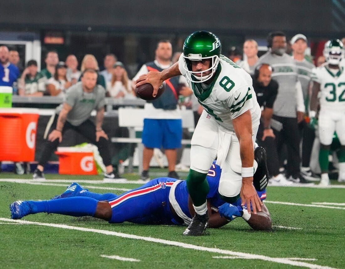 Jets lose Aaron Rodgers to Achilles injury, then rally to stun Bills in OT  – Orange County Register