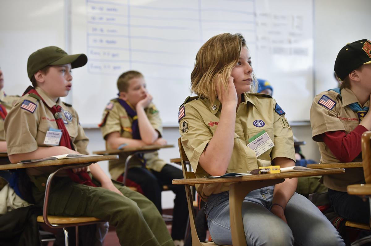 Scout Ara Masar listens Saturday