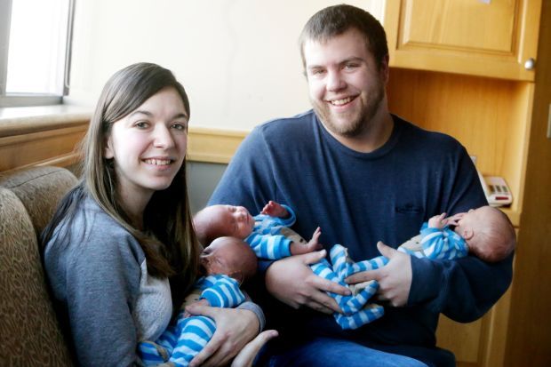 Rare Identical Triplets One in a million family Miles City couple welcomes rare  