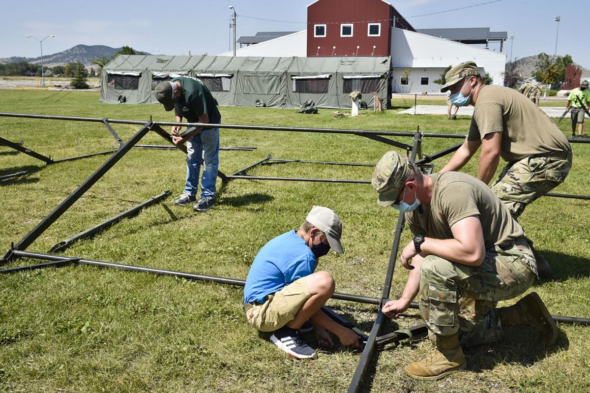 Montana National Guard soldiers along with local Boy Scouts