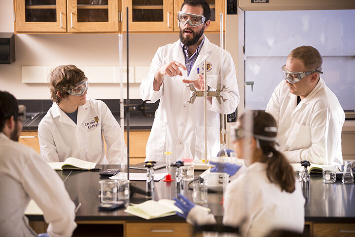 Dr. John Rowley in the lab at Carroll College