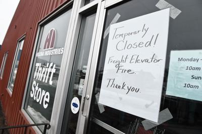 Sign On The Door Of Helena Industries Thrift Store Fire Sign On The Door Of Helena Industries Thrift Store Fire