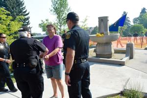 Protesters arrested as city of Helena removes Confederate fountain