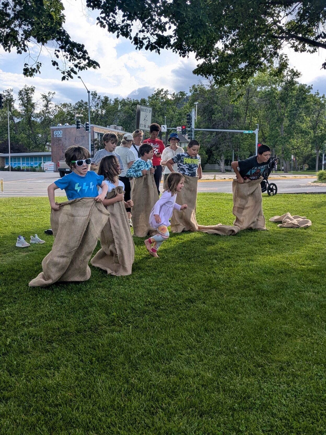 Children sack race