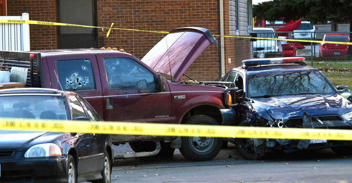 Shooting scene bullet holes