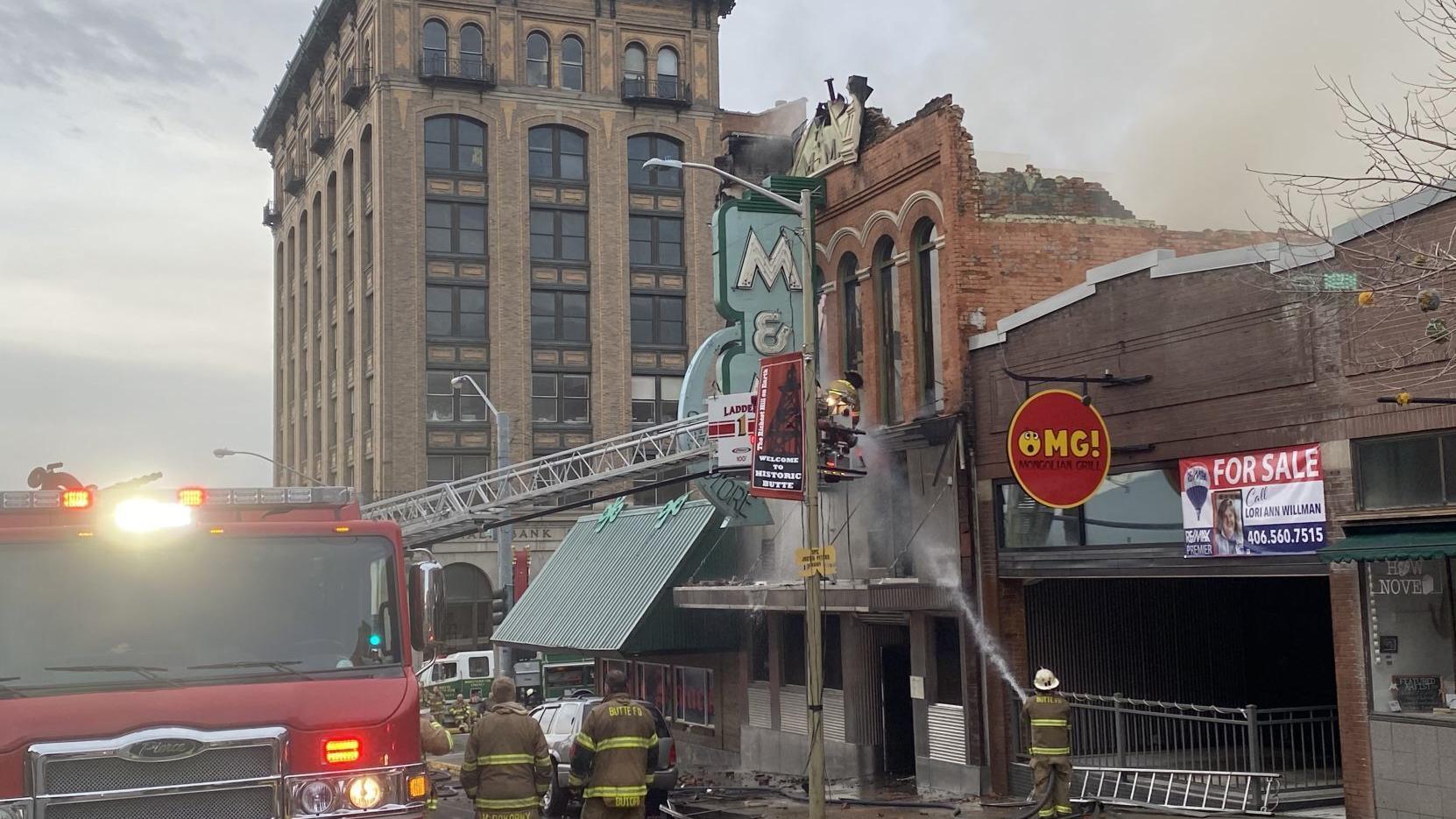 Fire consumes Butte's historic M&M Cigar Store; iconic neon signed saved - Vimarsana News