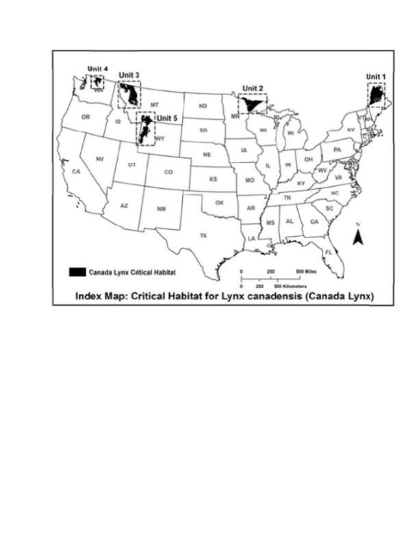 Lynx Critical Habitat Map