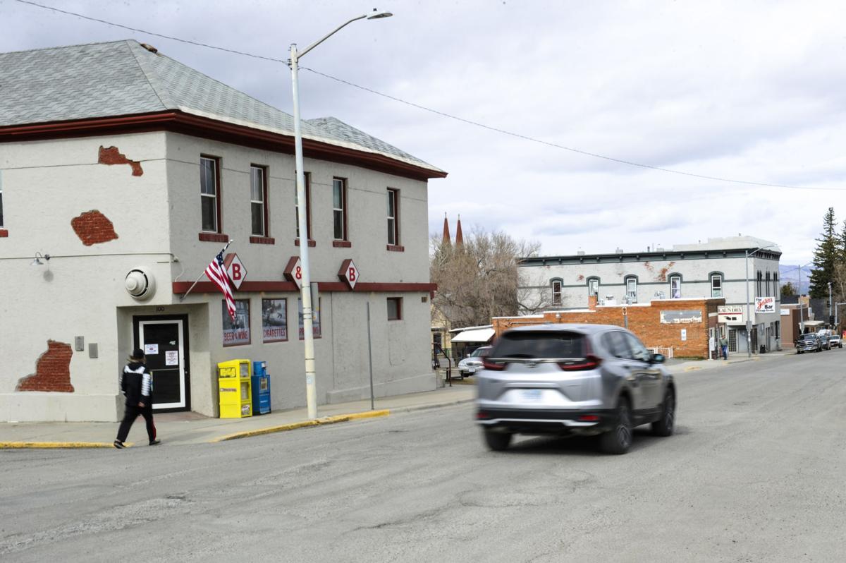 A car drives down Rodney St. on Monday.