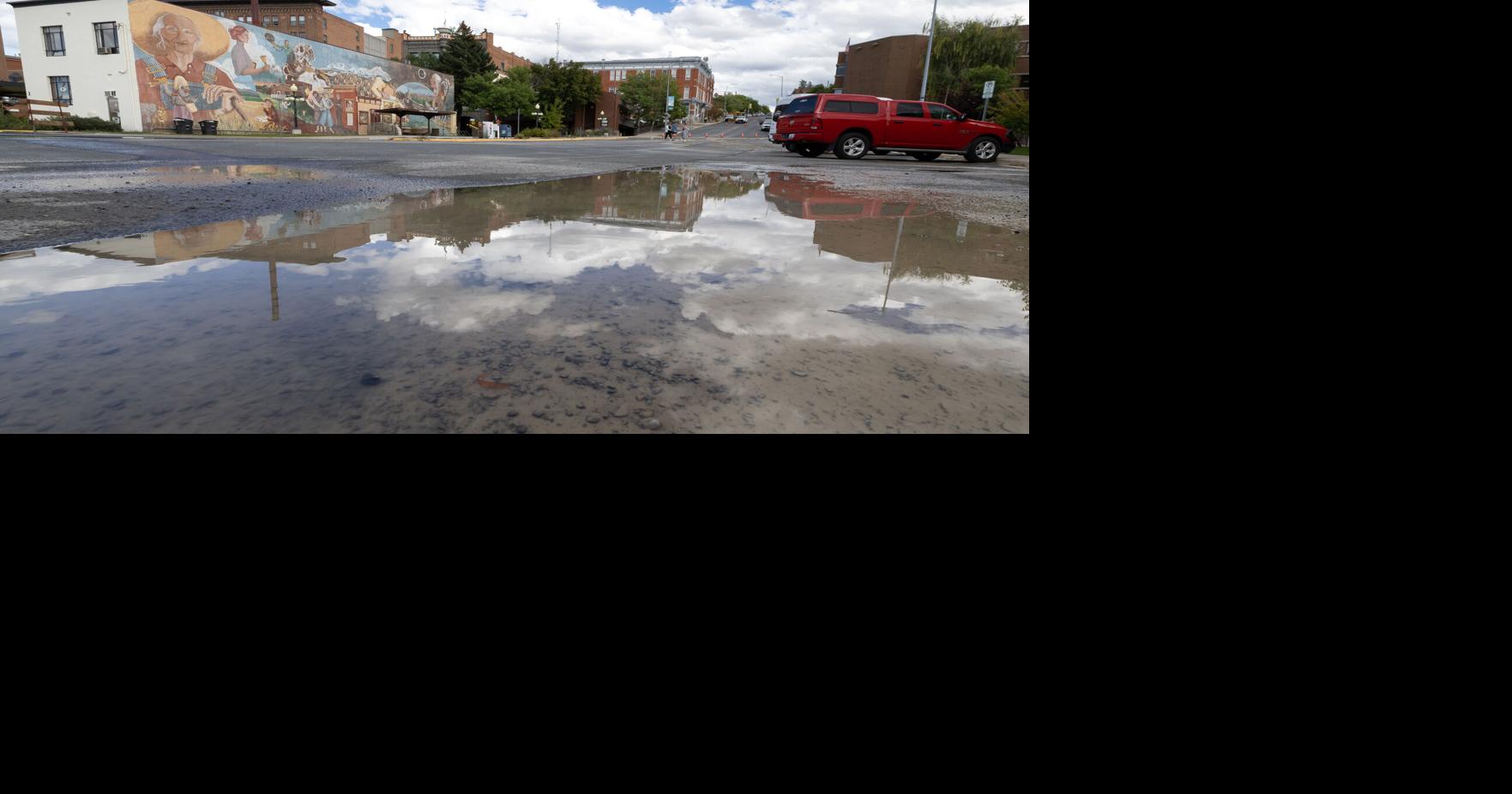 water main break on Jackson and Broadway Streets