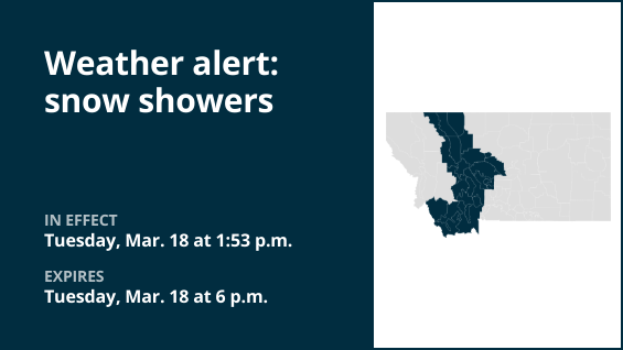 Update: Prepare for snow showers in Montana Tuesday evening