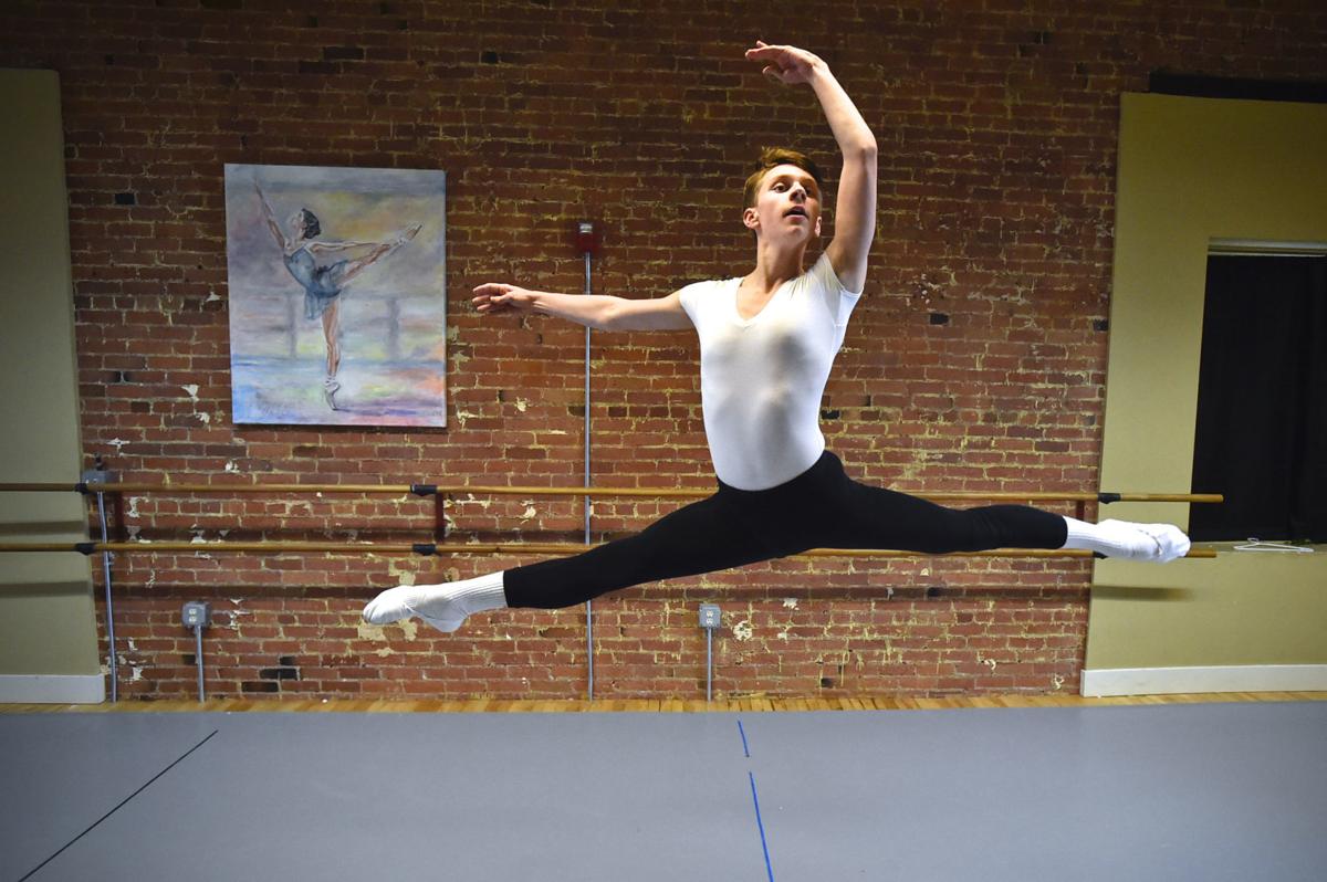 Josh Fisk, a sophomore at Helena High, rehearses recently at Queen City Ballet