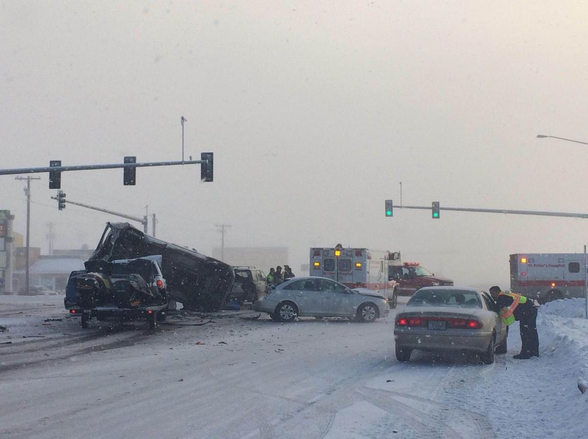 [UPDATED] Two people hospitalized after multi-vehicle crash in East