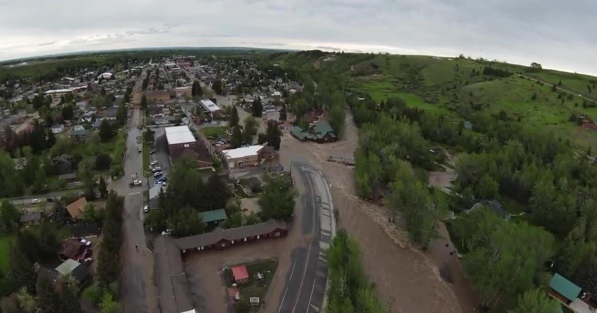 Drone footage of devastating flood Red Lodge