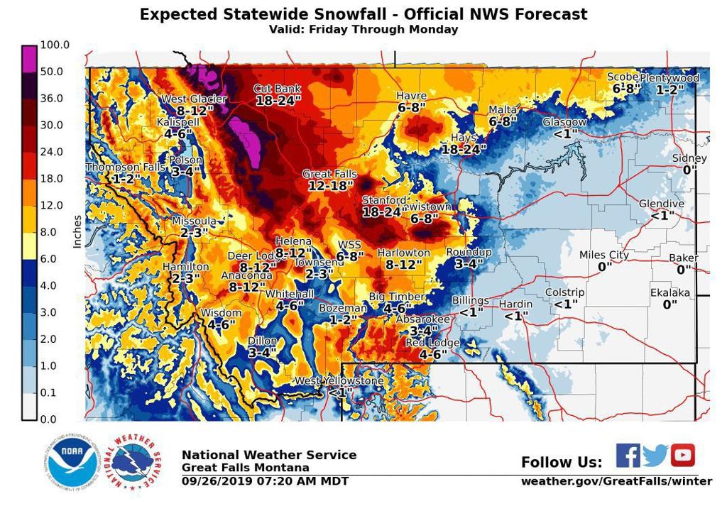 Snow Warnings Issued Across Montana And Rocky Mountains Weather