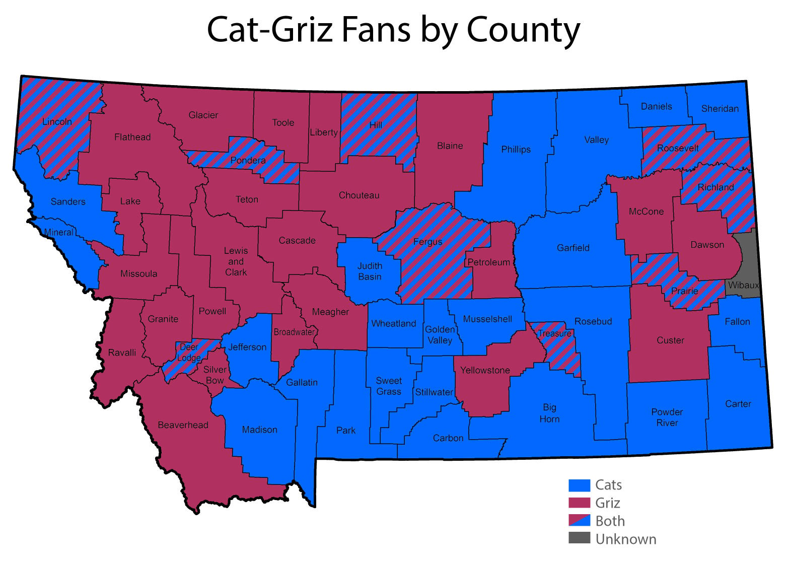 Survey Results: Montana Counties Evenly Divided Between Cats And Griz