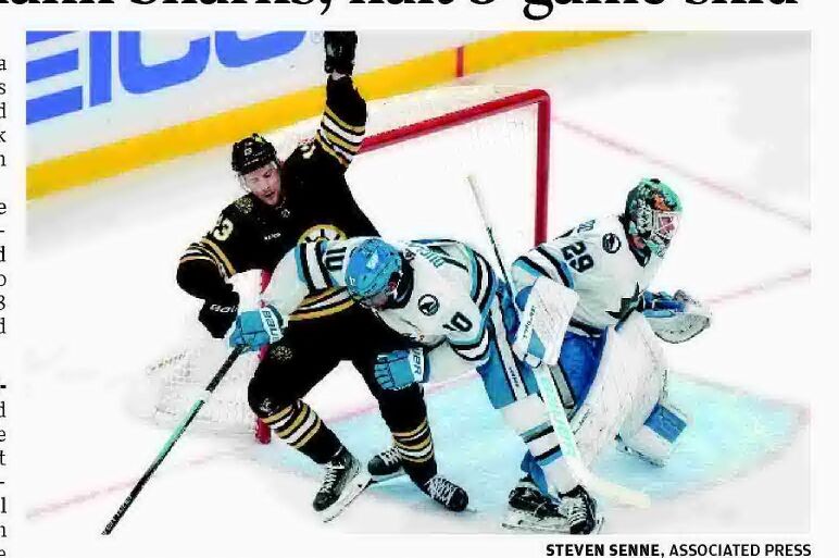 Bruins Blank Sharks, Halt 3-game Skid