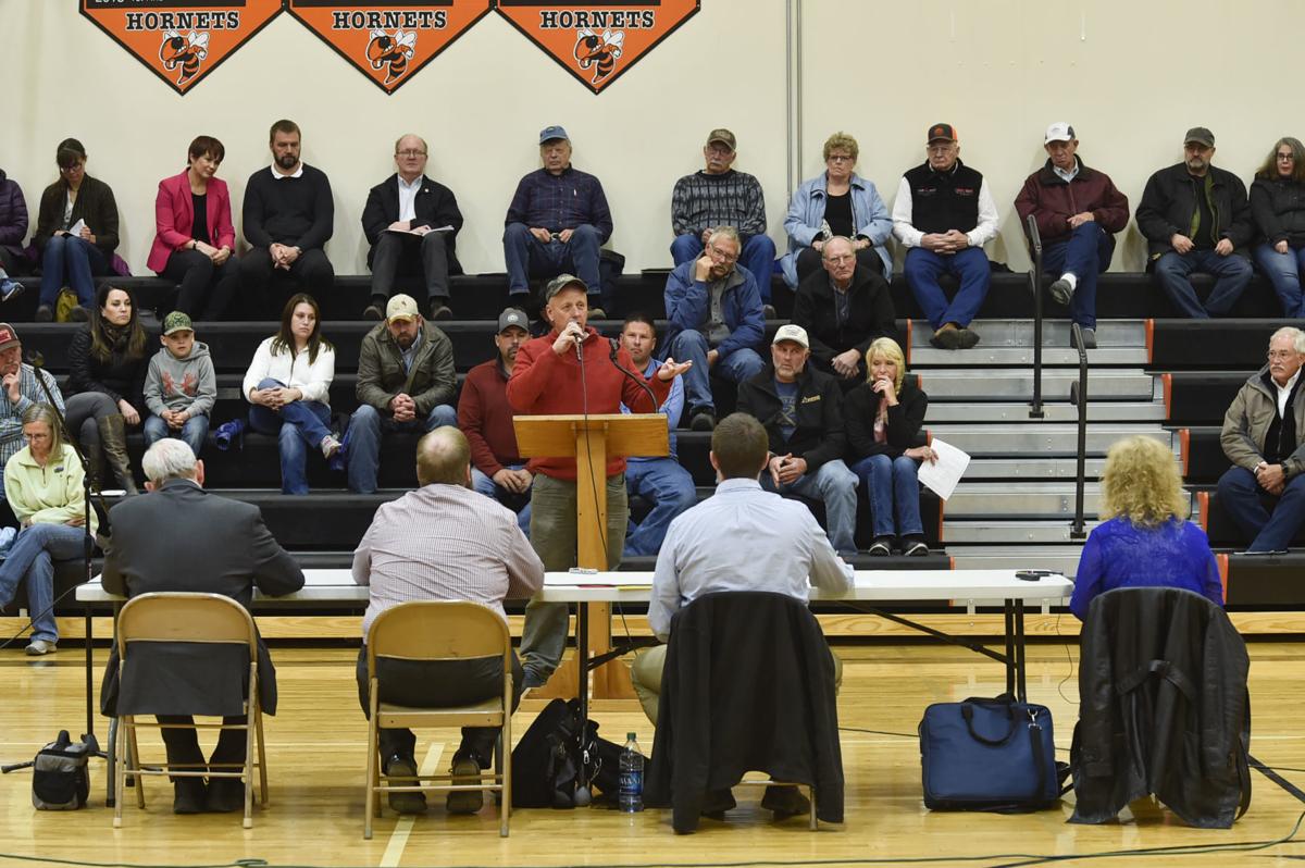 Meagher County residents take turns Tuesday speaking
