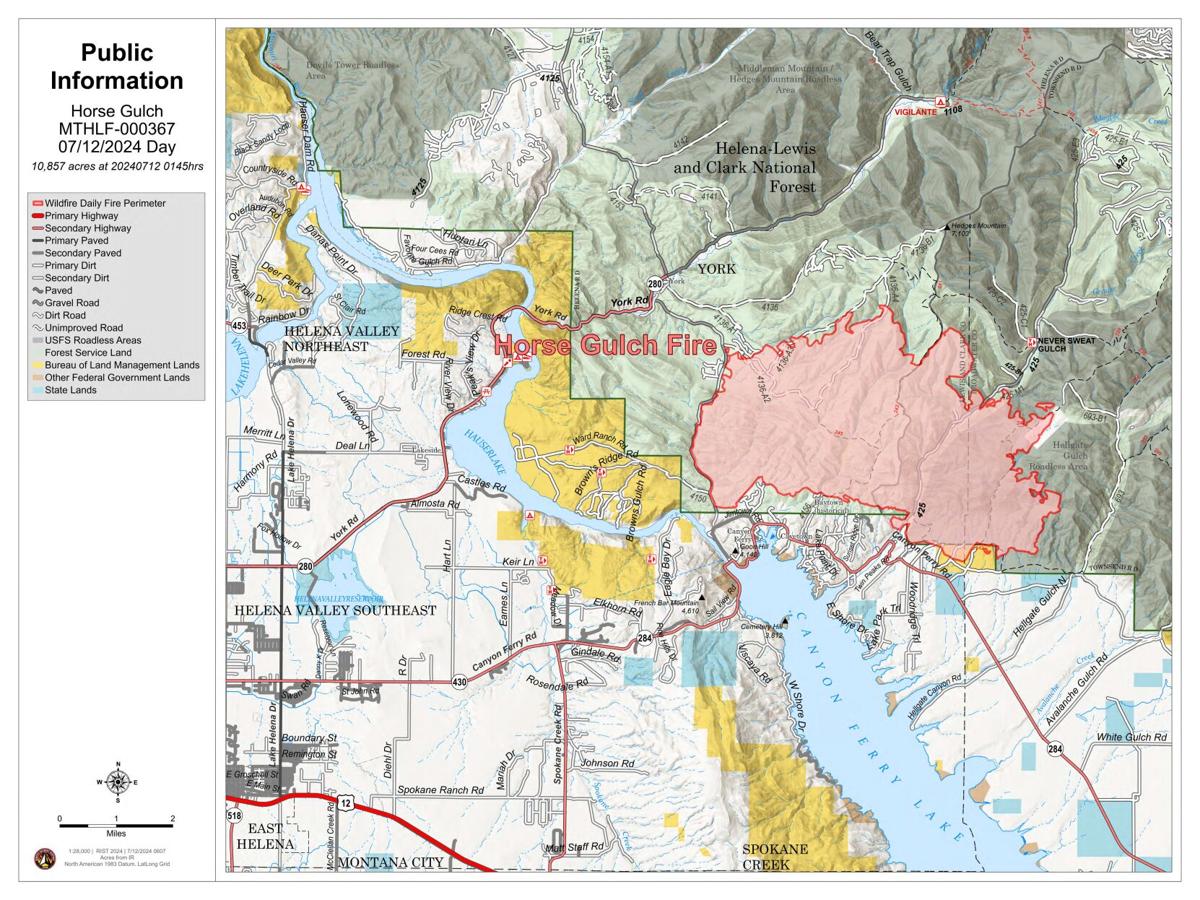 Horse Gulch Fire map 7/12