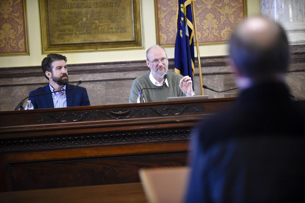 Dr. Tyler Smith of White Buffalo Labratories, left, and Dr. Ron Brost of Stillwater