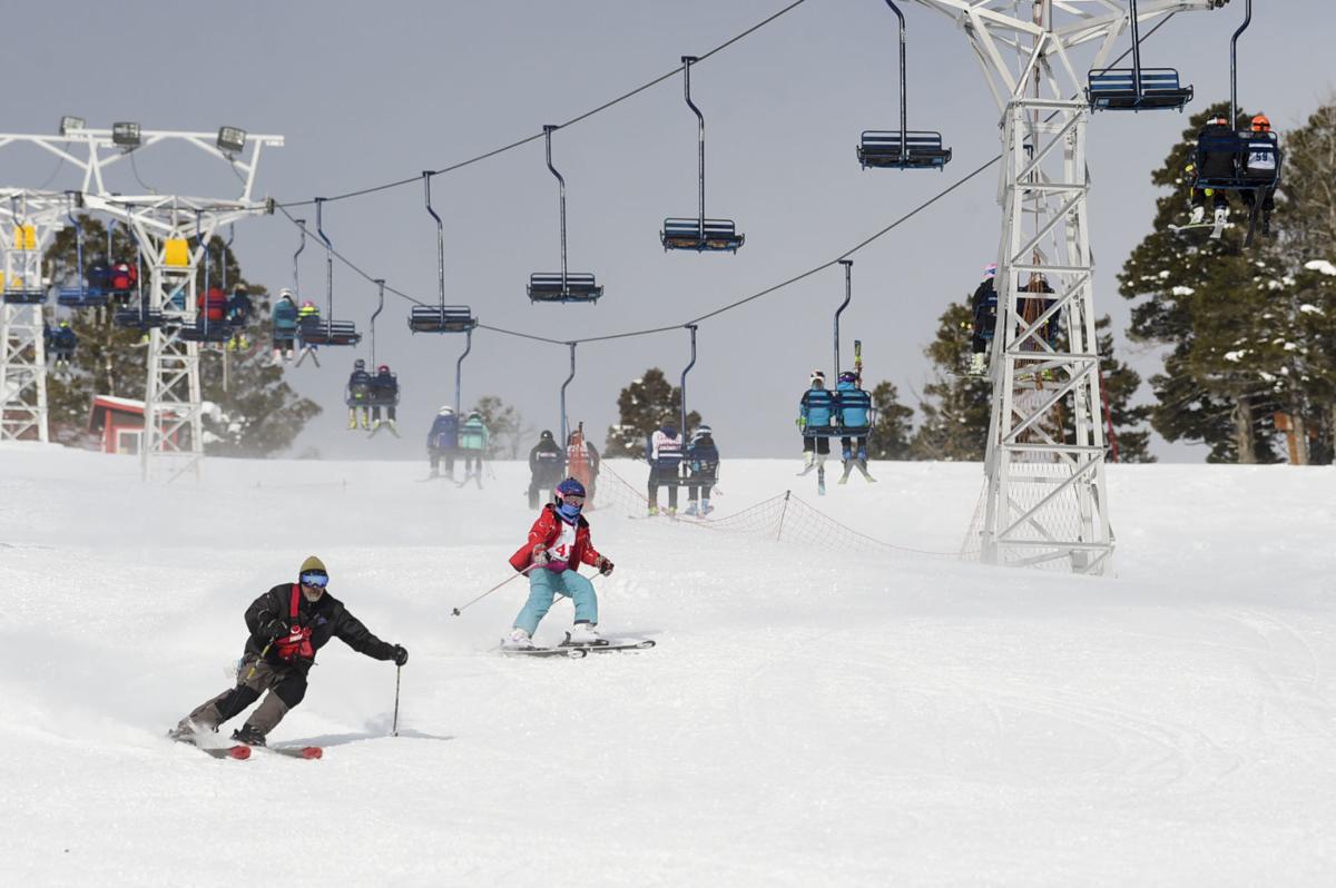 Skiers at Great Divide