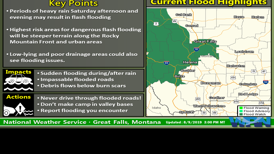 Flash flood watch issued for Helena area Saturday State & Regional