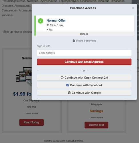 Presentation in page default theme popup