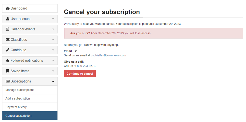 Self Service Cancel (image 2)
