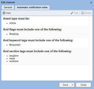 Automatic publish rules
