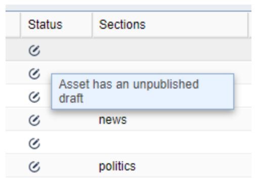 Draft mode Admin view