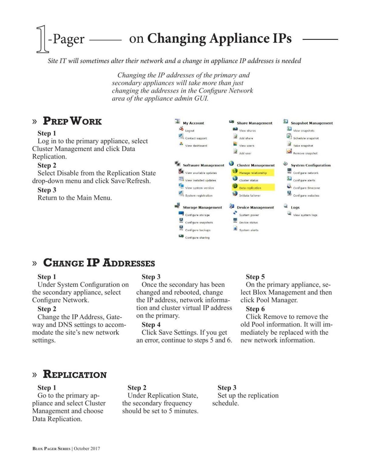 Changing Appliance IP Addresses