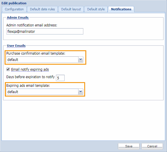 Notification dropdowns