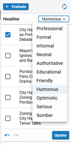 AI-Powered Tone Adjustments Selection