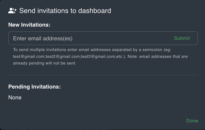 Invite modal
