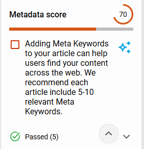 AI-Powered Suggestion option for keywords