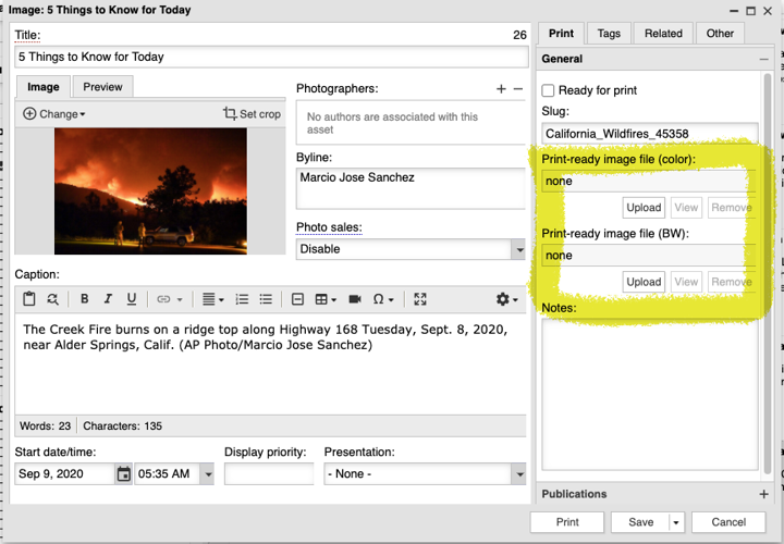 Print-ready Images for Image Assets
