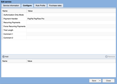 Configure tab