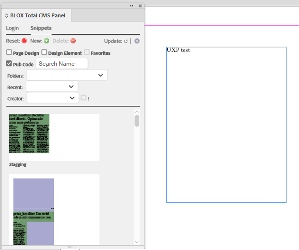 UXP test