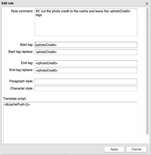 cachePush rule for photo credit storing original tags