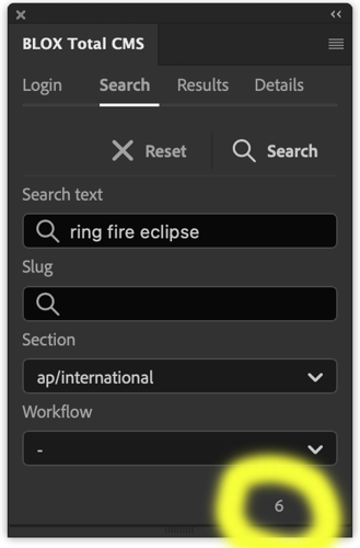 Number of Search Results