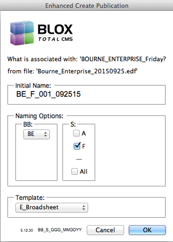 Document Naming Dialog