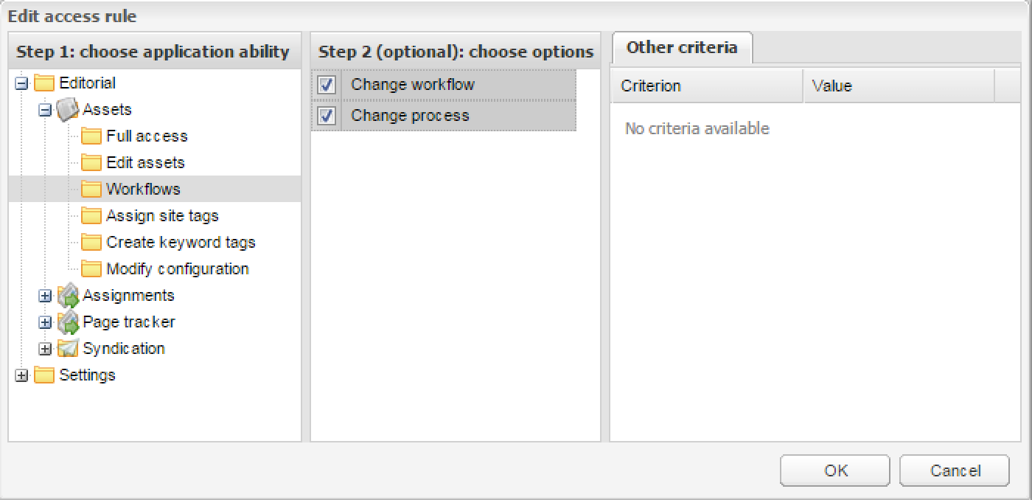 Workflow Options Checked