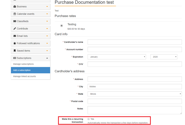 4b - How do I setup recurring payments
