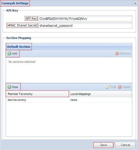 Camayak Settings Window