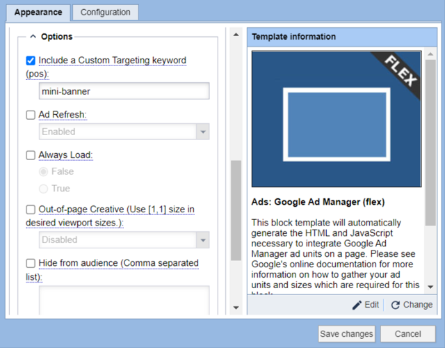 GAM Mini-Banner Position