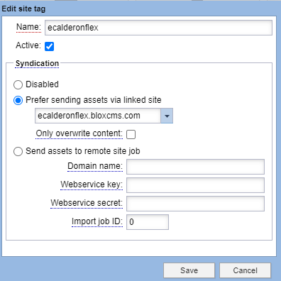 Site Tag Settings