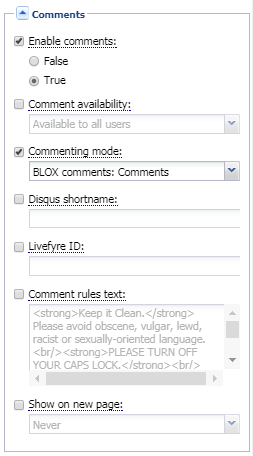 livefyre comments in page customizations