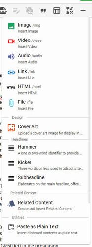 Insert Action Button options