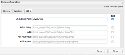 Path Configuration > OS X Base Path