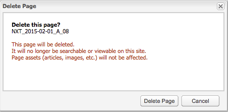 Confirm Page Deletion In Page Tracker Edition